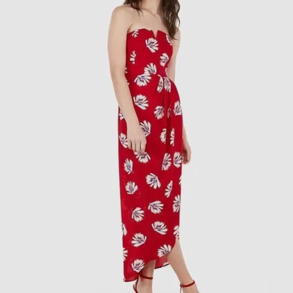 Strapless floral dress